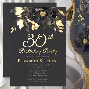 Elegant Magnolia Adult 30th Birthday Party Gold 