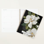 Elegant Magnolia Black and White Planner<br><div class="desc">An elegant black and white Magnolia planner. A perfect gift idea for a friend or family member. Personalise your planner with a name,  quote,  or initials. Cava Party Decor</div>