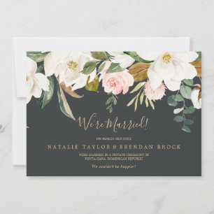 Elegant Magnolia   Black Elopement Announcement