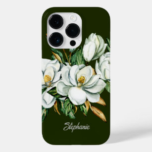 Elegant Magnolia Blossom Personalised Bridesmaid Case-Mate iPhone 14 Pro Case