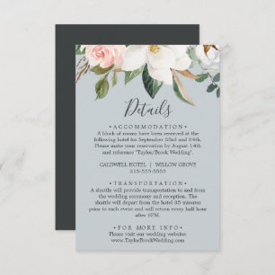 Elegant Magnolia Blue Grey Details Enclosure Card