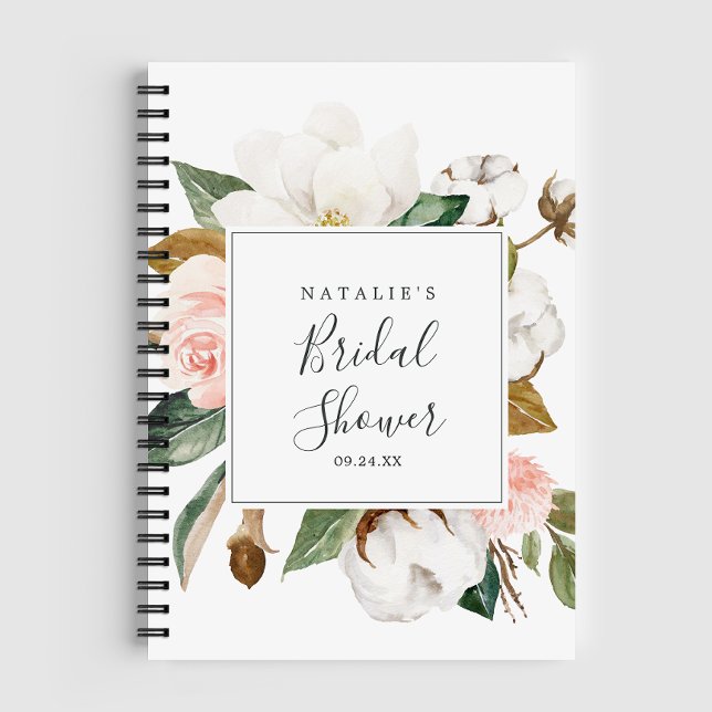 Elegant Magnolia Bridal Shower Gift List Notebook (Creator Uploaded)