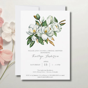 Elegant Magnolia Bridal Shower Invitation