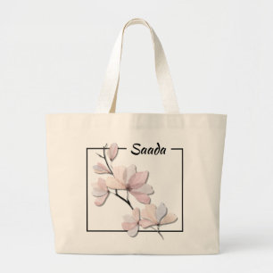 Elegant Magnolia Canvas Tote Bag