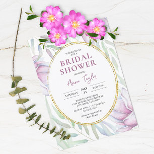 Elegant Magnolia Floral Bridal Shower Invitation