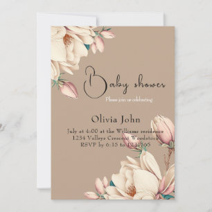 Elegant Magnolia flower petals  Invitation