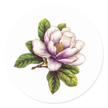 Elegant Magnolia Flower Sticker Set