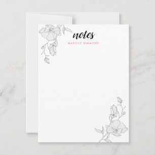 Elegant Magnolia Flowers Personalised Card