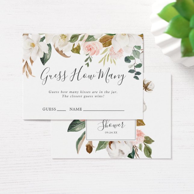 Elegant Magnolia Guess How Many Kisses Game (Desk)