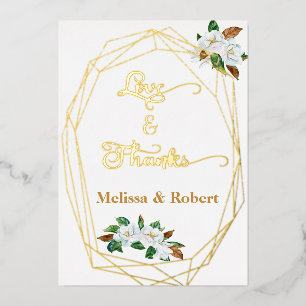 Elegant Magnolia Large Thank You Card