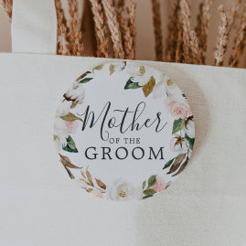 Elegant Magnolia Mother of the Groom Bridal Shower 6 Cm Round Badge