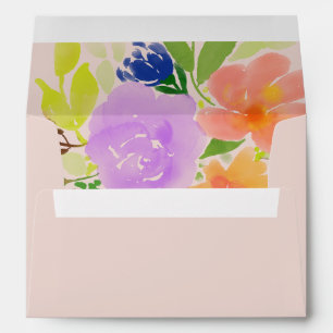 Elegant Magnolia White & Blush Wedding Envelope