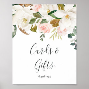 Elegant Magnolia   White Cards and Gifts Sign