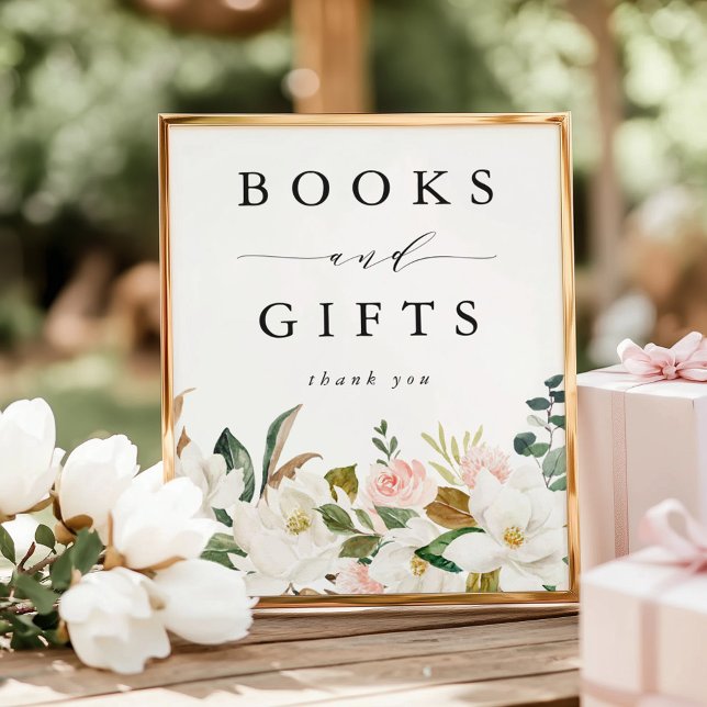 Elegant Magnolias Baby Shower Books and Gifts Poster (Creator Uploaded)