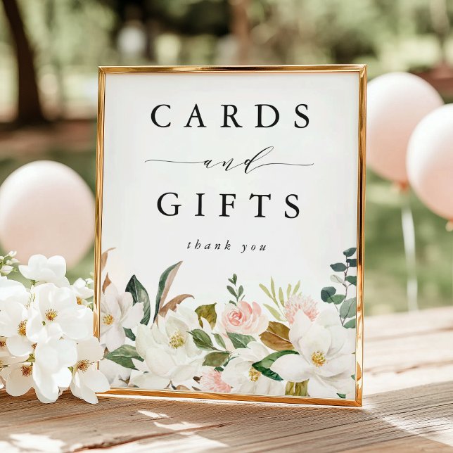 Elegant Magnolias Baby Shower Cards and Gifts Poster (Creator Uploaded)