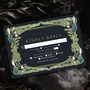 Elegant Magpie Art Nouveau Wedding RSVP