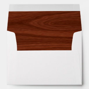 Elegant Mahogany Wood Grain Liner Wedding 5x7 Envelope