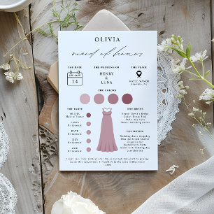 Elegant Maid of Honour Bridal Party Info Card