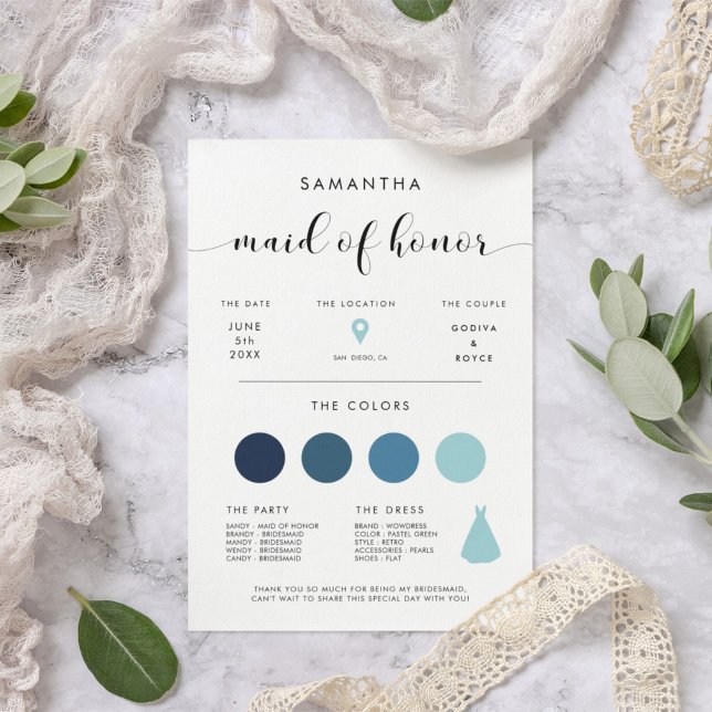 Elegant Maid of Honour info card (Creator Uploaded)