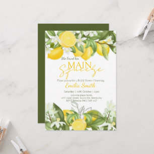 Elegant Main Squeeze Lemon Bridal Shower  Invitation