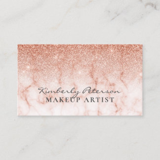 Elegant make-up with gold glitter typography business card