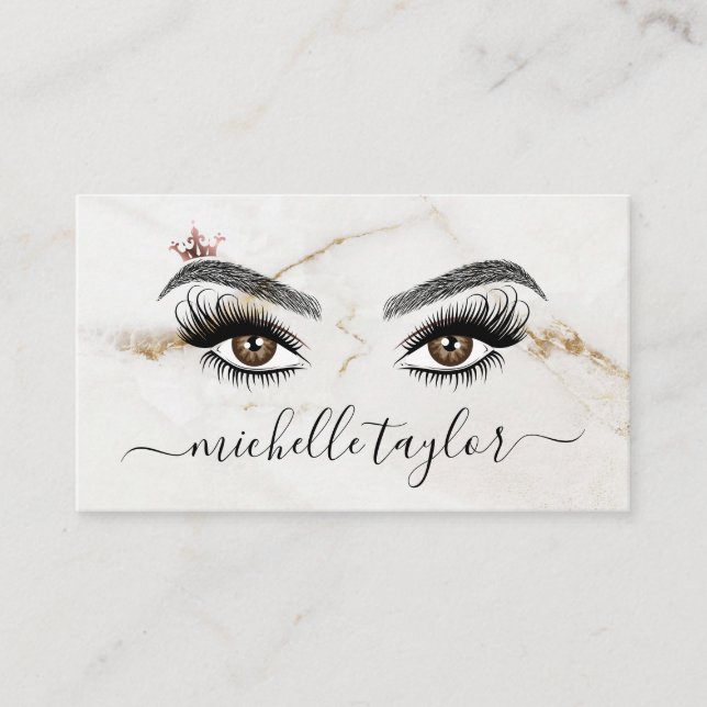 Elegant Makeup artist Beauty Lash Extension eye Business Card (Front)