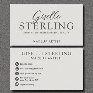 Elegant Makeup Artist Luxury Modern Script Business Card