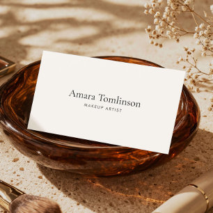 Elegant Makeup Artist Minimalist Ivory Luxury Business Card