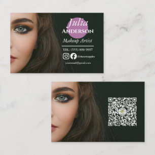Elegant Makeup Artist MUA photo small business Card