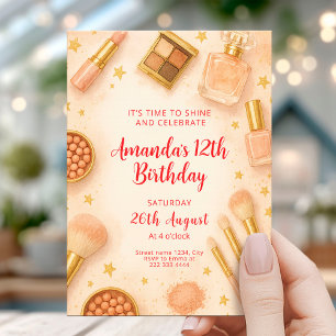 Elegant Makeup Birthday Party Invitation