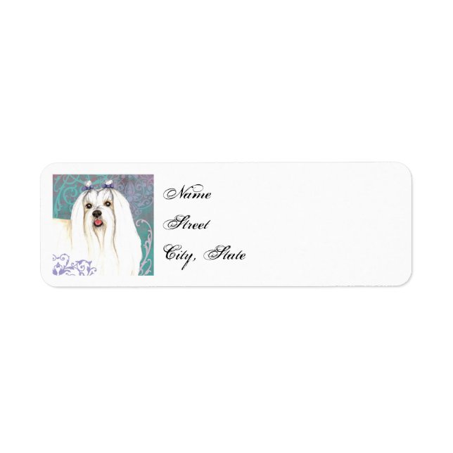 Elegant Maltese Return Address Label (Front)
