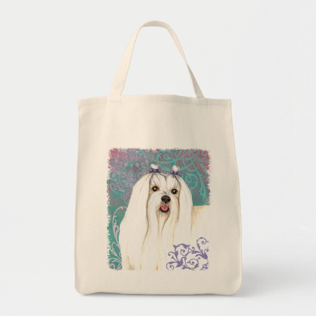 Elegant Maltese Tote Bag (Front)