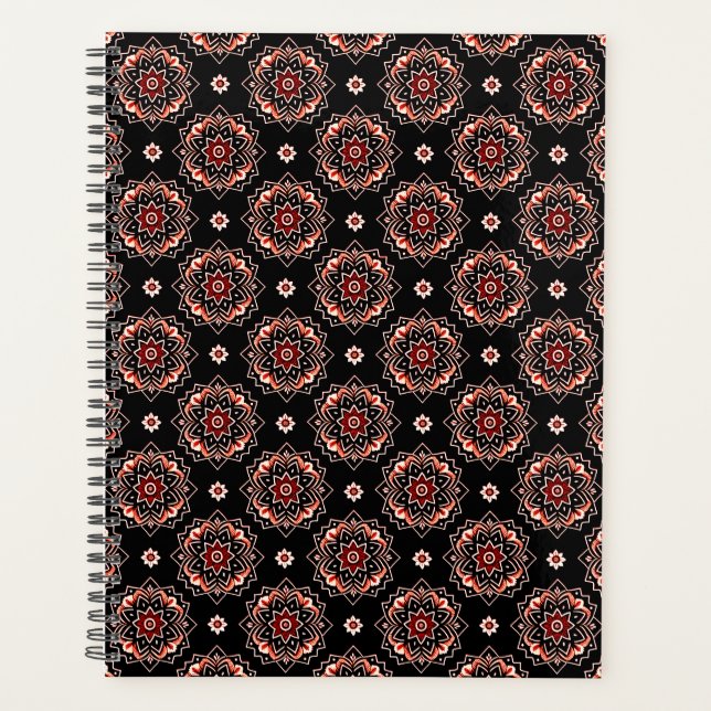 Elegant Mandala Boho Floral Pattern Planner (Front)