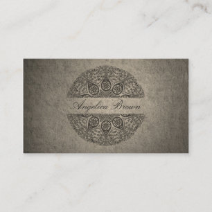 Elegant Mandala Business Card with Stone Texture