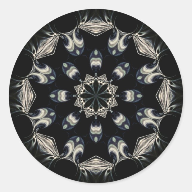 Elegant Mandala Classic Round Sticker (Front)