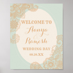 Elegant Mandala Dotted Circle Mehndi Wedding Poster