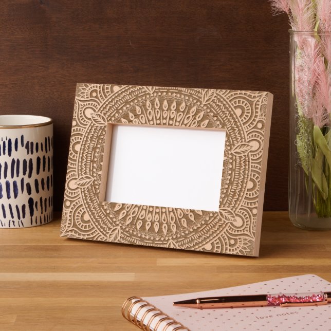 Elegant  Mandala Floral Design Etched Frames (Left)