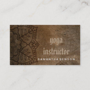 Elegant Mandala Flower Logo Yoga Instructor Business Card