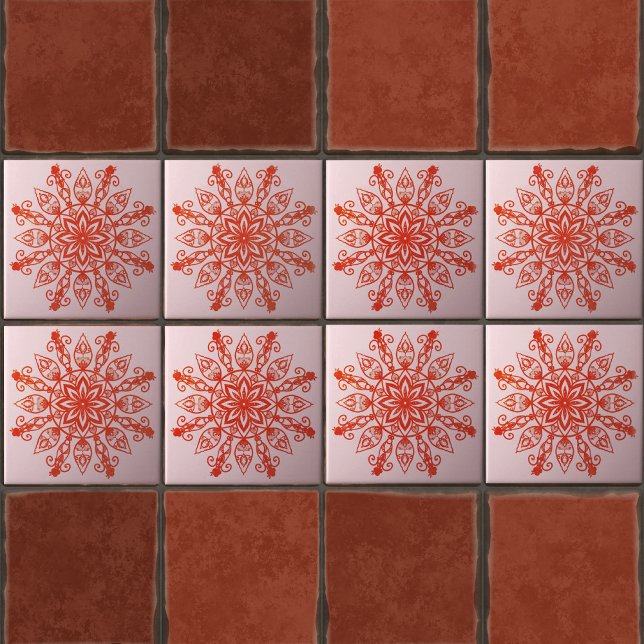 Elegant mandala flower simple pattern Modern  Ceramic Tile (Creator Uploaded)