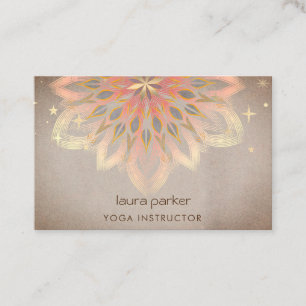 Elegant Mandala Holistic Lotus Floral Zen Yoga Business Card