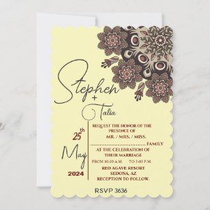 Elegant Mandala-Inspired Wedding Invitation
