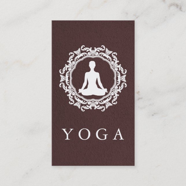 Elegant Mandala Logo Yoga Healing Health Business Card (Front)