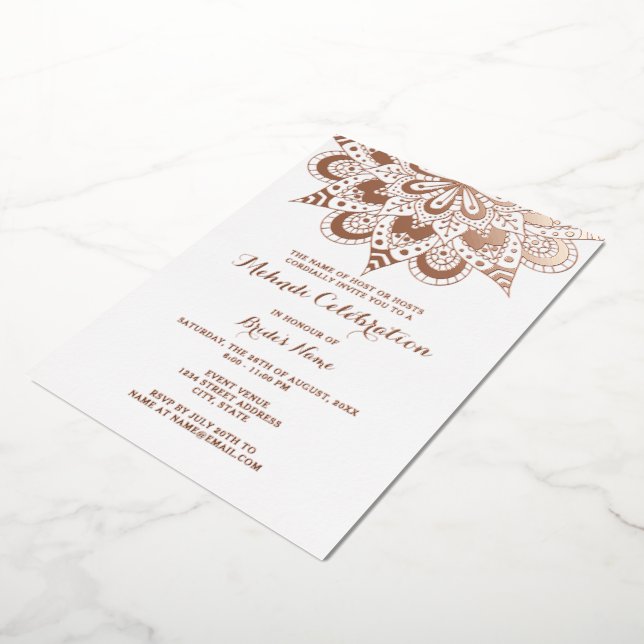 Elegant Mandala Mehndi Real Rose Gold (Rotated)