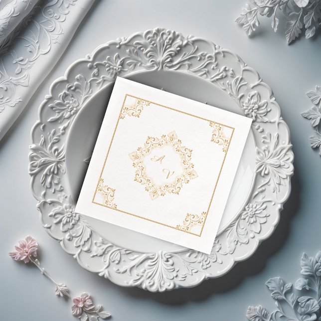 Elegant Mandala Monogram Foil Napkins (Creator Uploaded)
