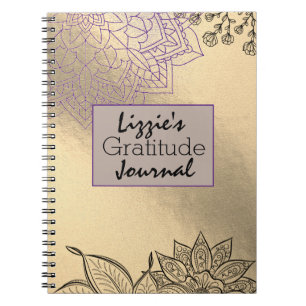 Elegant Mandala on Gold Gratitude Journal