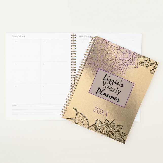 Elegant Mandala on Gold Planner (Display)