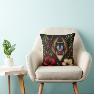 Elegant Mandrill Botanical Milestone Birthday Cushion