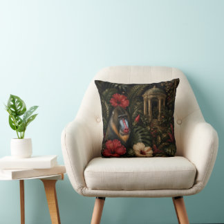 Elegant Mandrill Botanical Milestone Birthday Cushion