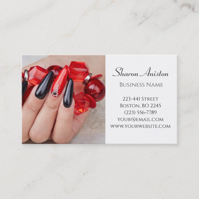 Elegant manicure nail salon Business card (Front)