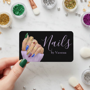 Elegant Manicurist Nail Technician Luxury Salon Business Card